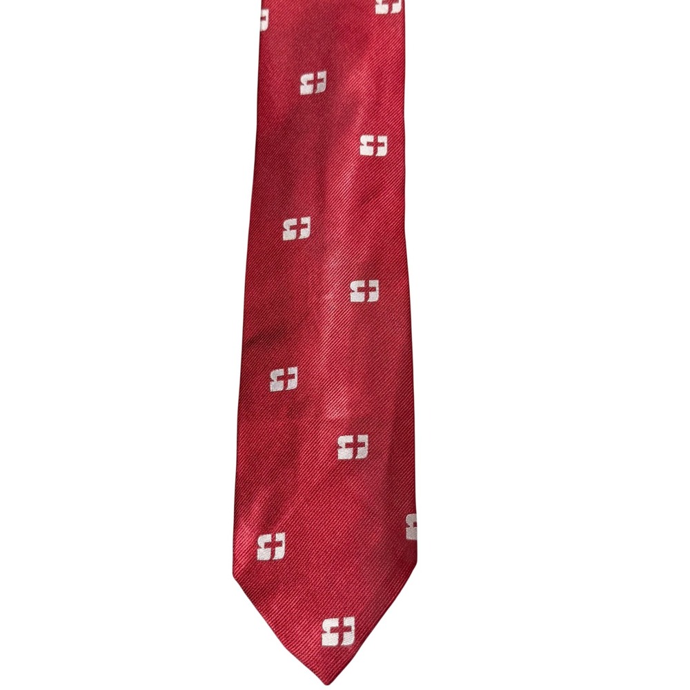Vintage The Competitor Necktie Mens OS Red Excellent Geometric Logo USA Made